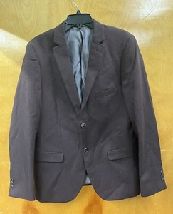 Paisley und grauer Herren Blazer - Burgund - Größe 40 Slim Fit - Bild 1 von 3