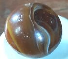 Antique agate brown swirl 1.12 inches handmade