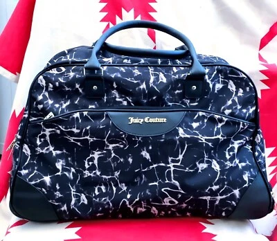 JUICY COUTURE ‘Libra’ 22" Rolling Duffle Bag w/ Black Marble Print Fabric – NEW - Image 1 of 4