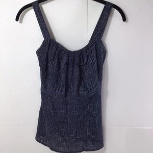 CAbi #403 Blue Dotted Peplum Tank Size 0 Sleeveless Adjustable Strap Excellent - Picture 1 of 12