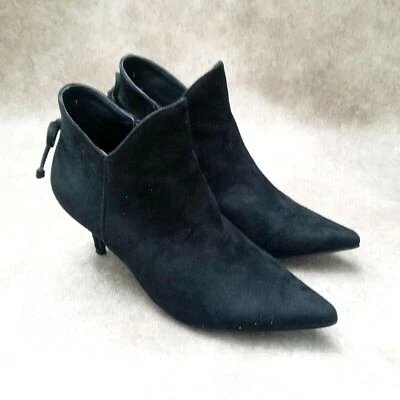 Allegra K Womens   Sz 7.5 M Black  2" Heeled Ankle Boot Booties - Image 1 of 4