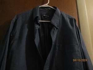 Men's 17 1/2 34/35 long sleeve solid blue button-down shirt by Hathaway GUC - Picture 1 of 5