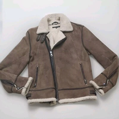 Rag & Bone Men's Vintage Shearling Lamb Suede Bomber Sz 40 $2295 - Image 1 of 4