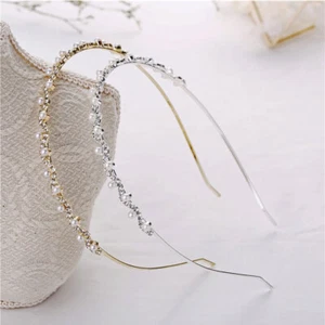 Elegant Women Headband Pearl Rhinestone Crystal Hairband Hair Hoop Accessories - Picture 1 of 15