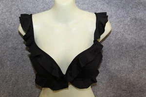 BIKINI OBERTEIL GRÖSSE 40 (80C) SCHWARZ SCHAUMSTOFF VOLANTS H&M - Bild 1 von 2