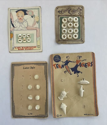 Vtg. Lot  Ocean Pearl /Lady Washington Baby Pearl Buttons /LeChic - Image 1 of 4