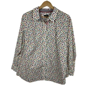 NUEVO CON ETIQUETAS Camisa Talbots Clásica Algodón Abotonada Ditsy Corazones Talla 2XP Carrera Informal - Imagen 1 de 10