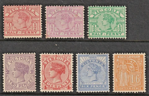 VICTORIA - 1886-1900 issues x7 to 1/6 ALL *MINT HINGED* (CV $600+) Cover