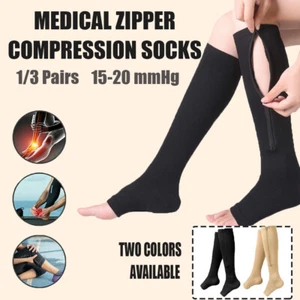 Medias de compresión hasta la rodilla soporte médico para prevenir venas varicosas 15-20 mmHg - Imagen 1 de 20