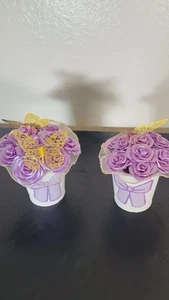 Purple Ribbon Flower Bucket - Picture 1 of 11