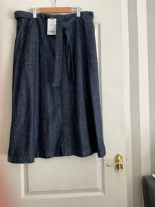 Gorgeous NEXT Indigo Denim Midi Skirt Size 16 Tall BNWT RRP £42 - Picture 1 of 7