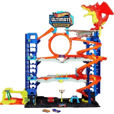 Hot Wheels City Ultimate Garage Playset Dragon Attack With 2 Die-Cast Cars NIB - Image 1 of 4