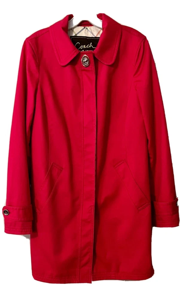 Abrigo para caminar Coach XL rosa bayas botón cierre giratorio nuevo con etiquetas Foto 1 de 4