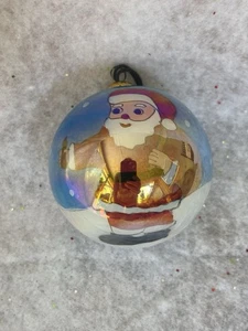 Rückseite bemalte Weihnachtsmann Glaskugel Weihnachtsschmuck - Bild 1 von 6