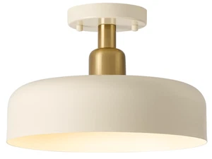 Halb Unterputz Deckenleuchte Creme Messing Moderne Leuchte 12,6" Metall Neutral - Bild 1 von 3