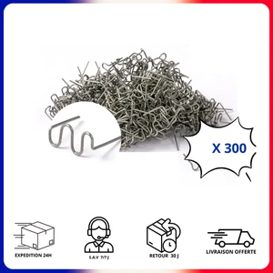 Agrafes Soudeuse Pare-Choc Soudure Plastique Réparation 300 Pièces Ondulés - Imagen 1 de 5