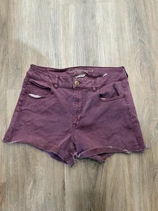American Eagle Shorts Womens Size 14 Super Stretch Raw Hem Plum Purple - Picture 1 of 8