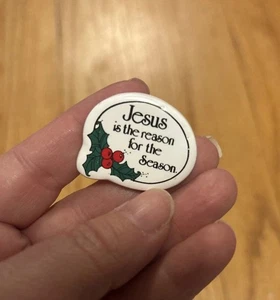 Distintivo spilla vintage Natale Gesù è la ragione della stagione festa religiosa - Foto 1 di 3