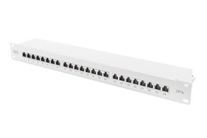 DIGITUS Patchpanel - 19-Zoll - Cat-6A - 24-Port RJ45 - Geschirmt - LSA Patch-Fel - Bild 1 von 10