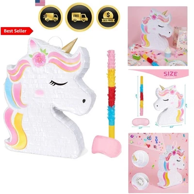 Unicorn Piñata Party Supplies Kids Rainbow Unicorn Birthday Game Decorations - Image 1 of 4