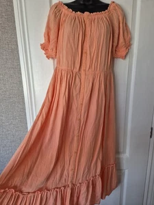 Lovely Orange Floaty Midi Dress Size 16/18 - Picture 1 of 4