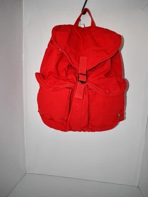 Mochila de lona con solapa para hombre en rojo #405967597004 nueva con etiquetas Foto 1 de 4