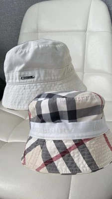 Burberry Reversible Bucket Hat Nova Check & White Logo Plate Men’s Panama - Image 1 of 4