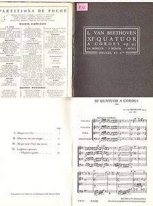 L.Van Beethoven XI eme Quatuor à Cordes op 95 partition de poche  - Imagen 1 de 1