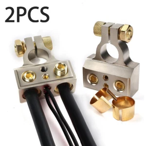 2pcs 0/4/8/10 Awg Gauge Car Positive Negative Battery Terminal Clamp Connector - Picture 1 of 9