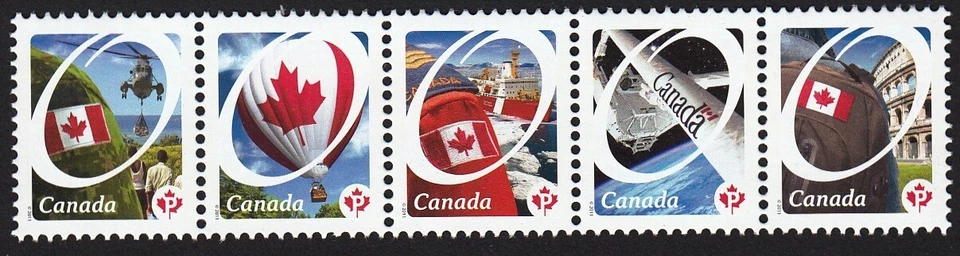 CANADIAN PRIDE = Strip of 5 from Souvenir Sheet Canada 2011 #2418a-e MNH - Image 1 of 1