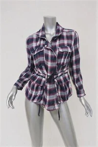 Isabel Marant Etoile Plaid Shirt Jacket Navy/Red Cotton Size 2 - Picture 1 of 5