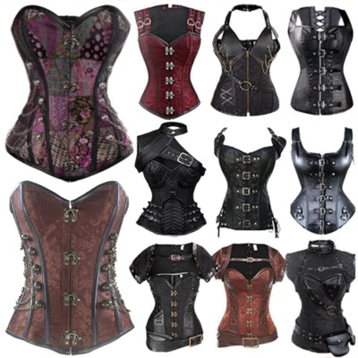 Lady Sexy Steampunk Underbust Overbust Gothic Waist Training Corset Bustier Top - Image 1 of 4