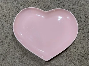 Vintage Loucarte Portugal groß 11" rosa Herz Servierschale dekorativer Teller - Bild 1 von 6