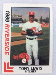1989 Riverside Red Wave-California League-BEST Baseball Card-Tony Lewis