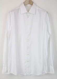 SUITSUPPLY Traveller Men Shirt 42/16 1/2 Slim Fit White Pure Cotton Long Sleeved - Imagen 1 de 10
