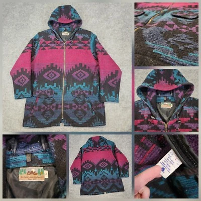 VTG Eastern Mountain Sports EMS Mens Womens L Large Aztec Wool Hood Coat Jacket - Image 1 of 4