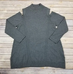 NWT Style & Co Womens M Steel Gray Showing Shoulder Crewneck Sweater MSRP $49 - Picture 1 of 9