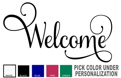 欢迎乙烯基贴花贴纸前门,门厅装饰家居艺术,大码可用 — 第 1/4 张图片