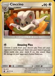 2x (SM04-086 PARALLEL FOIL) Cinccino (U) Pokemon SM Crimson Invasion Card # 86 - Picture 1 of 1