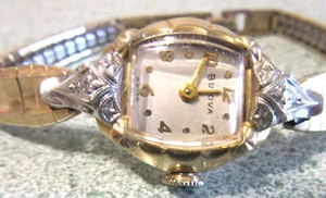 Vintage 1953 BULOVA 14k Gold Filled LadieS Watch. USA watchband 17 Jewles - Picture 1 of 6