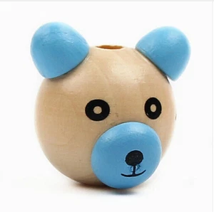 10pcs Natur Wooden 3D Bear Ball DIY Pacifier Clip Jewelry for Children Kid - Picture 1 of 1