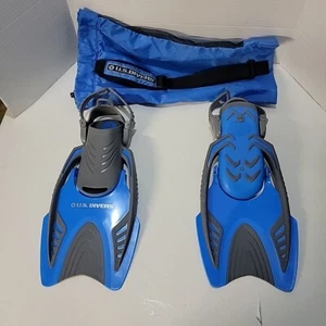 US Divers flipper blu taglia S/M (M1-3, W2-4) con borsa - Foto 1 di 2