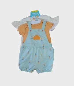 Baby Pekkle Overall & Shorts 4-teiliges Set hellblau (Sonne) Größe 6M neu mit Etikett  - Bild 1 von 10