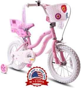 Bicicleta Rosada Para Niñas 16 Inch BMX Pink Gift Flower Princess Girls Bike NEW - Picture 1 of 8