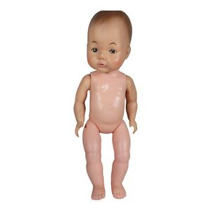 Vtg 16" Eegee Baby Doll 1950s, Molded Hair Nude 