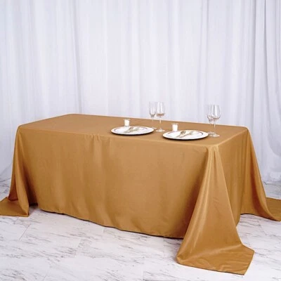 90x156-Inch RECTANGULAR Polyester Tablecloths Reception Catering Wedding Party - Image 1 of 2