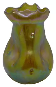Loetz Candia Iridescent Astartig Art Glass Vase 5 1/2" Tall - Picture 1 of 6