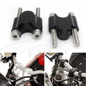1 Pair CNC Motorcycle 7/8" 22mm Handlebar Riser Kit Raise Clamp Mount Universal - Picture 1 of 8