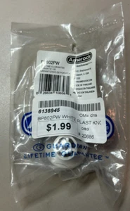 Amerock 1-1/16" Plastic Door Knob, White BP802PW - Picture 1 of 2