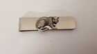Leopard R121 English Pewter Emblem on a Stainless Steel Money Clip